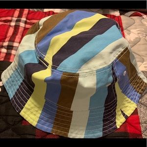 NWT Aerie Striped Cotton Bucket Hat AE Blue Brown